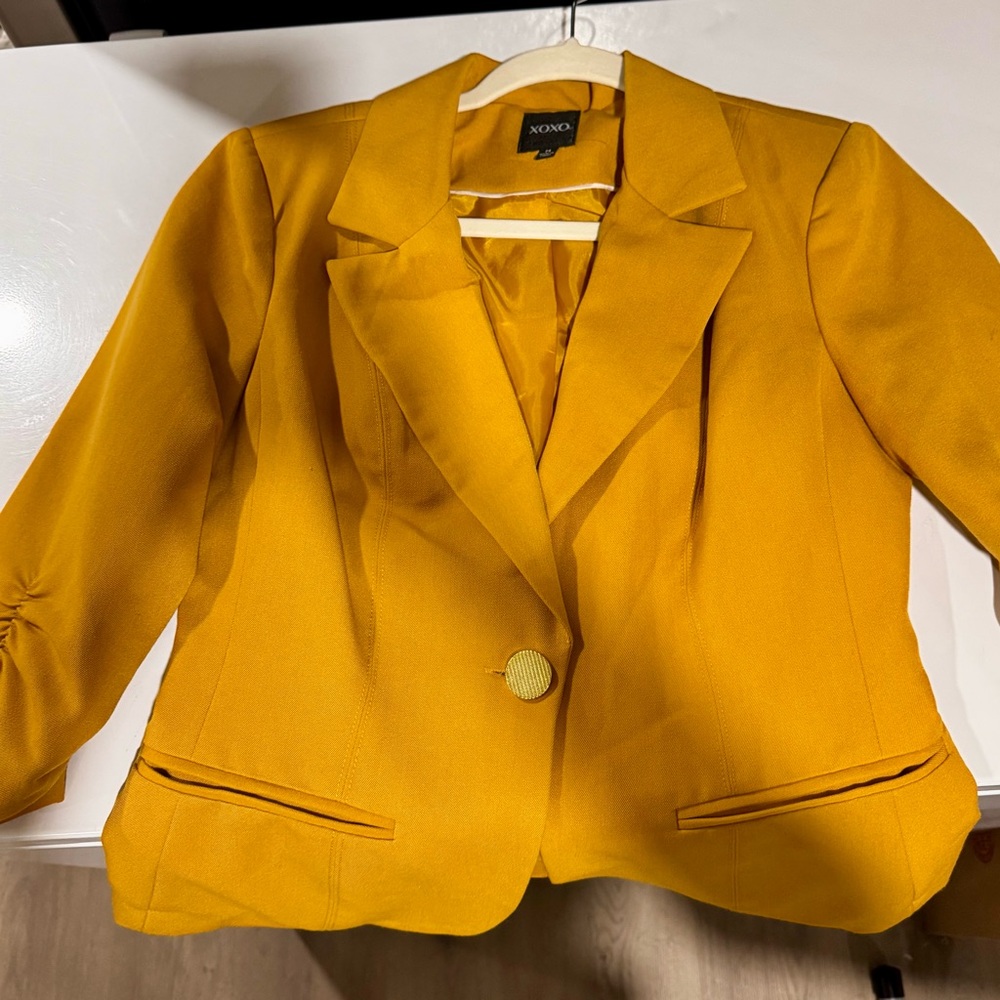 XOXO Yellow Blazer Vibrant Structured Jacket
